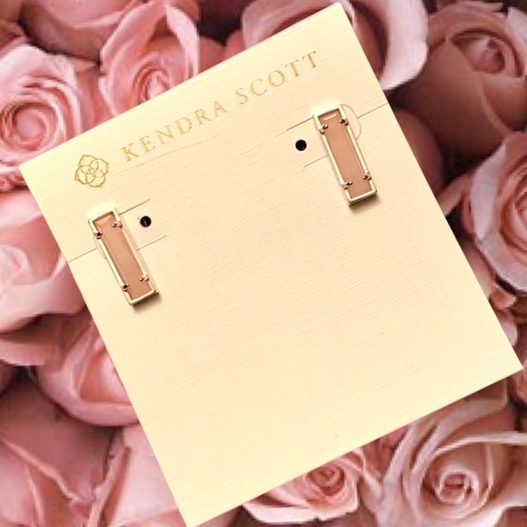 Gifted…NWT Kendra Scott Lady Stud Earrings pink silver - Picture 3 of 6